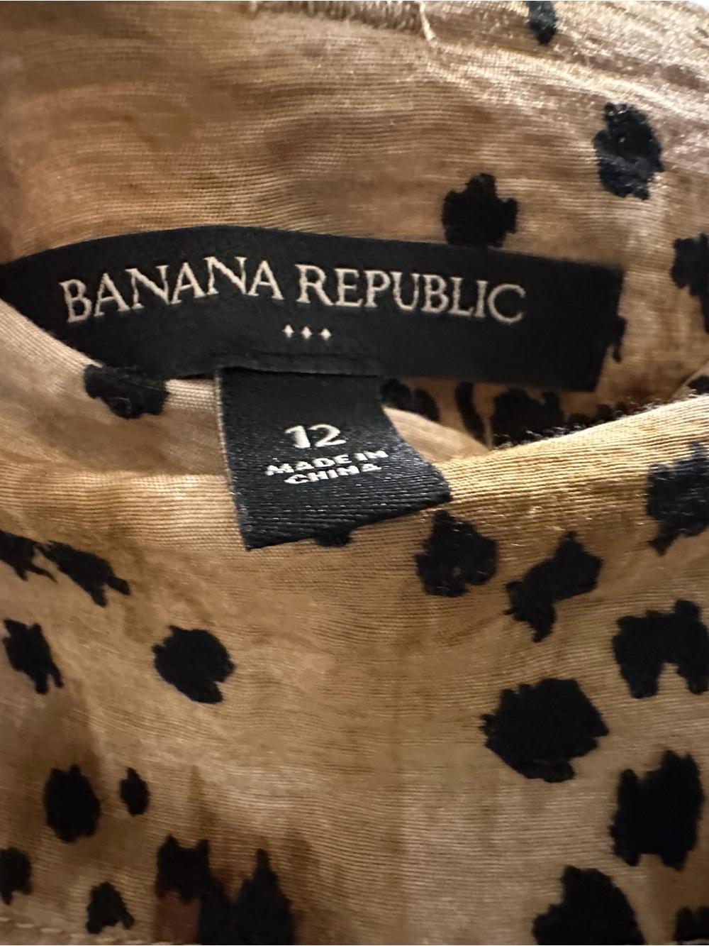 Banana Republic Beige and Black Leopard-Spot Midi Skirt - Picture 4 of 4